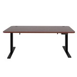 thumbnail of Escritorio HWC-D40, mesa de ordenador, regulable eléctricamente en altura 160x80cm 53kg MVG ~ cerezo, negro