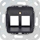 thumbnail of Tragring Zentralplatte, Modular-Jack, 2f, schwarz, ohne Beschriftungsfeld, 560300