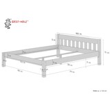 thumbnail of Doppelbett Futonbett Ehebett weiß Kiefer massiv 160x200 Matratze Rollrost 60.38-16 W M