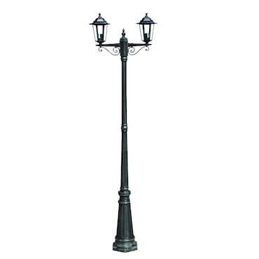 Helloshop26 - Luminária de chão dupla verde para exterior 215 cm luminária decorativa 2402082