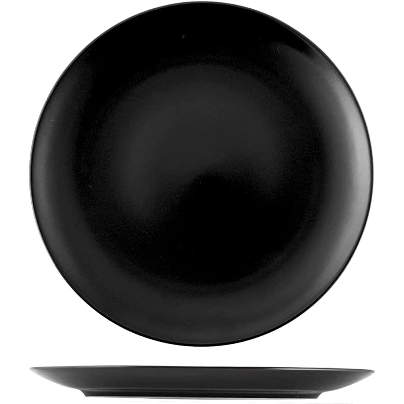 H&H Set 6 Piatti Frutta Denver Stoneware, Nero, Cm 20