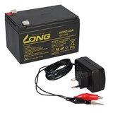 thumbnail of Bleiakku 12V 12Ah + Ladegerät 1A kompatibel 13Ah, 14Ah. 15Ah AGM Bleigel