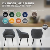 thumbnail of ML-Design Esszimmerstühle 4er Set, Anthrazit, mit Arm- & Rückenlehne, Kunstlederbezug & Metallbeine, ergonomische Polsterstühle für Esszimmer &