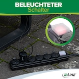 thumbnail of InLine® Outdoor-Steckdosenleiste, 6-fach Schutzkontakt, IP44, mit Schalter, 3m