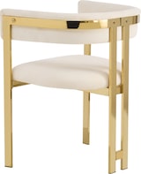 thumbnail of Merax 2er Set Esszimmerstühle Beige Chenille, Polsterstühle mit C-förmiger Rückenlehne, goldfarbenen Metallbeinen & 150 kg Belastbarkeit