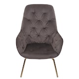 thumbnail of 6er-Set Esszimmerstuhl HWC-K26, Polsterstuhl Stuhl Wohnzimmerstuhl Küchenstuhl mit Armlehne, Metall ~ Samt, hellbraun