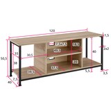thumbnail of TV-Regal mit 4 offenen Fächern und verstellbarem Einlegeboden