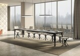 thumbnail of Ausziehbarer Tisch 90x180/440 cm Paxon Evolution Cement Anthrazit Gestell
