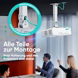 thumbnail of ONKRON Halterung Beamer Decke & Wand bis 10 kg, höhenverstellbar, Weiß K3A