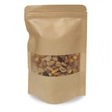 thumbnail of Bolsa de papel plastificado Doypack Kraft, con ventana 12x20x6 cm. Paquete 100 Uds.