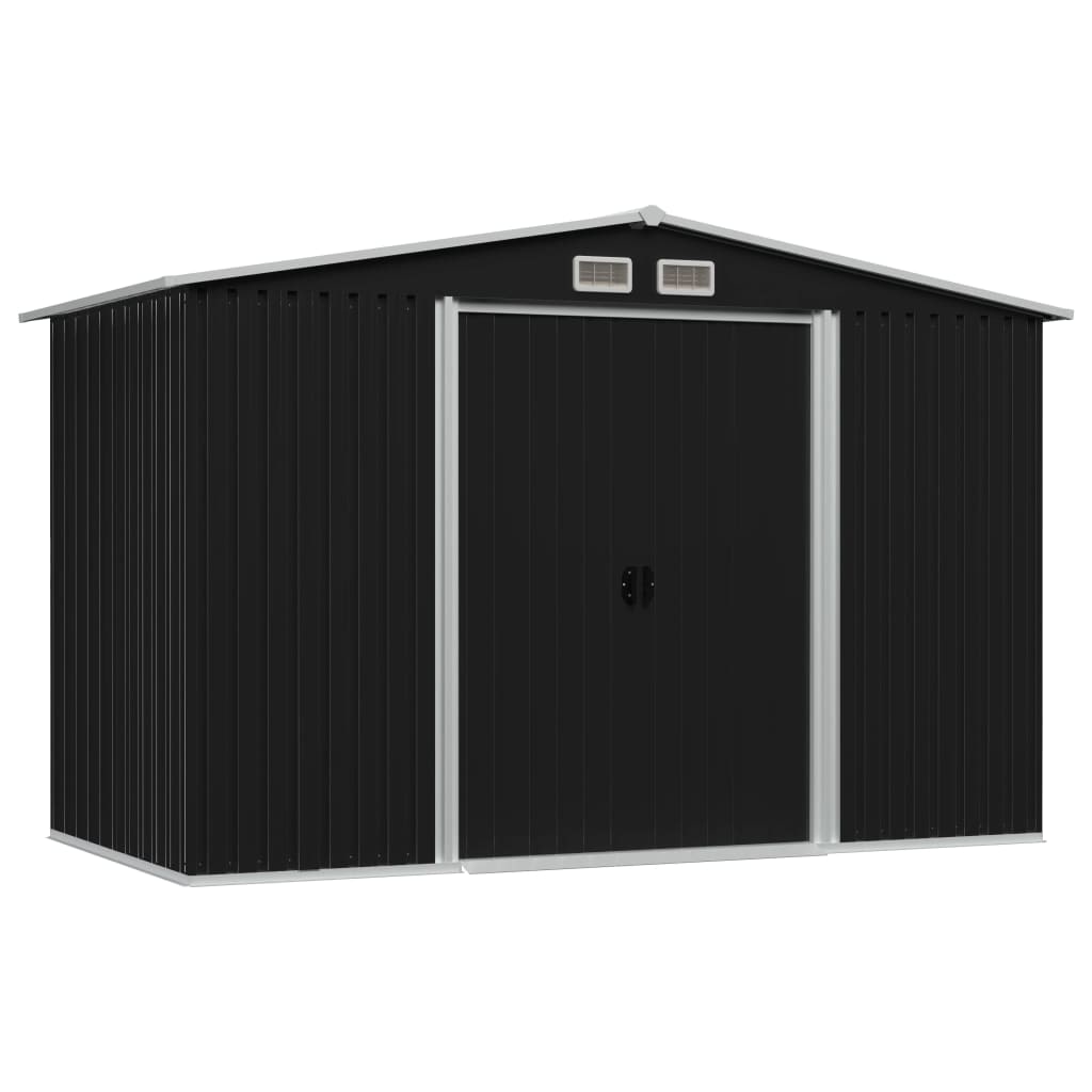 Helloshop26 - Abri de jardin cabane cabanon maison de stockage remise extérieur hangar outils robuste acier 257 x 205 x 178 cm 02_0022384