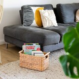 thumbnail of HMF Aufbewahrungskorb geflochten aus Wasserhyazinthe, Korb mit Holzgriffen zur Aufbewahrung für Badezimmer, Wohnzimmer, Küche, 37 x 22 x 20 cm, Natur