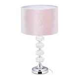 thumbnail of Relaxdays Tischlampe, Samt und Kristall, HxD: 47 x 26 cm, E14-Fassung, Nachttischlampe, indirekte Beleuchtung, rosa