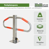 thumbnail of Parkplatzsperre 47 x 73 cm Metall grau abschließ- und klappbar Parkplatzbügel Sperrbügel Poller