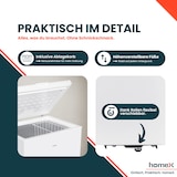 thumbnail of homeX Gefriertruhe, Tiefkühltruhe klein - 142 Liter, 4-Sterne Gefrieren, Kühltruhe mit Super-Frost-Funktion, FT1125-W