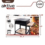 thumbnail of Barbacoa carbón portátil madera doble parrilla Aktive