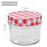 thumbnail of Pots à Confiture Couvercles Blanc Et Rouge 96 Pcs Verre 110 Ml