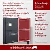 thumbnail of AL Briefkastensysteme 5 Fächer Premium Stand Briefkasten Anlage in RAL 7016 Anthrazit Grau, Post A4, robust, wetterfest, Artikelnummer: 331P5S3KSP7016