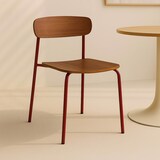 thumbnail of Lot de 2 chaises en bois bordeaux