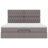 thumbnail of vidaXL Ottoman-Bett mit Matratze & LEDs Taupe 160x200 cm Stoff