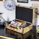 thumbnail of HMF VKO104 Vintage Koffer aus Holz, 44 x 32 x 16 cm, Deko Weltkarte Farbe