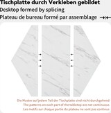thumbnail of Esstisch sechseckig MDF Marmoroptik Schwarz+Weiß 116x100x75 cm mit schwarzem Stahlgestell, moderne Optik, stabil, pflegeleicht
