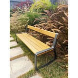 thumbnail of METRO Professional Panchina da giardino, alluminio, 170 x 60,8 x 74 cm (La x Pr x Al), aspetto legno teak, marrone/nero