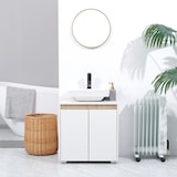 thumbnail of kleankin mueble para debajo del lavabo armario de suelo para baño armario bajo con 2 puertas y almacenamiento interior antivuelco 57x33x60 cm blanco
