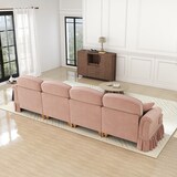 thumbnail of 4-Sitzer Sofa Rosa 83x350x93 cm Chenille im Mid-Century-Stil mit abnehmbarem Rüschenfaltenrock – Modular & flexibel