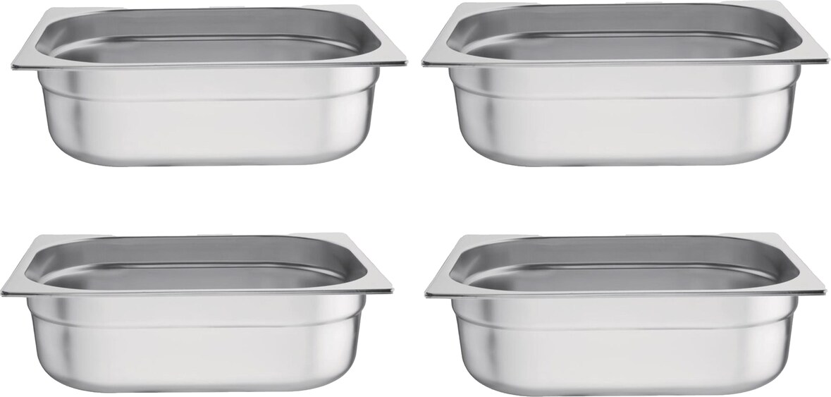 Vogue GN-Behälter GN1/2 - 10cm - 6,2L - 4 Behälter - Edelstahl