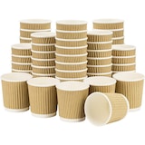 thumbnail of DeinPack 1000 Riffelbecher 100 ml doppelwandig  to Go Pappbecher aus braunem Kraftkarton  Espressobecher
