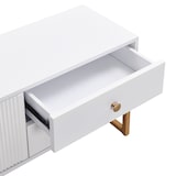 thumbnail of TV-Schrank 175x30x46 cm Weiß mit Schubladen und Türen Wohnzimmer Aufbewahrung modernes Design elegante Eisenfüße robust praktisch