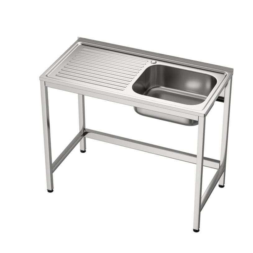 Gasfrit - fregadero industrial bajo barra 1 cuba 1 escurridor hueco lavavasos 1000 x 500 x 850 mm