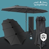 thumbnail of Kingsleeve Doppelsonnenschirm XXL 4,6m UV Schutz 80+ Schutzhülle Doppelschirm Sonnenschirm Anthrazit