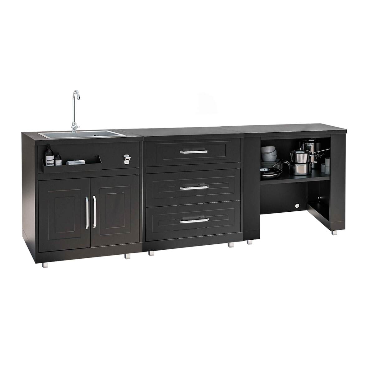 3-pits buitenkeuken met gootsteen