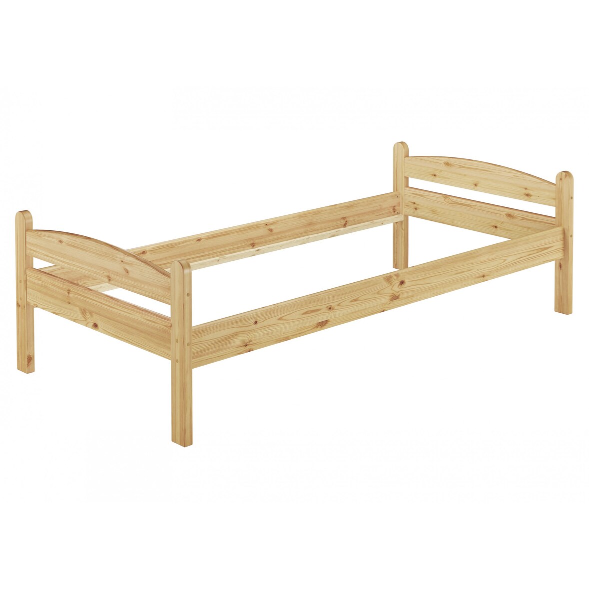 Kieferbett natur Einzelbett 80x200 Massivholz-Bettgestell Futonbett ohne Rollrost 60.32-08 oR