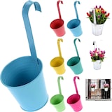 thumbnail of 6 x Blumentopf BUNT Hängetopf Pflanztopf Hängetöpfe Blumen Topf Kräutertopf Zink
