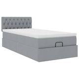 thumbnail of vidaXL Ottoman-Bett mit Matratze & LEDs Hellgrau 90x200 cm Stoff