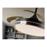 thumbnail of Ventilador con aspas desplegables HERON led negro motor DC SCHULLER