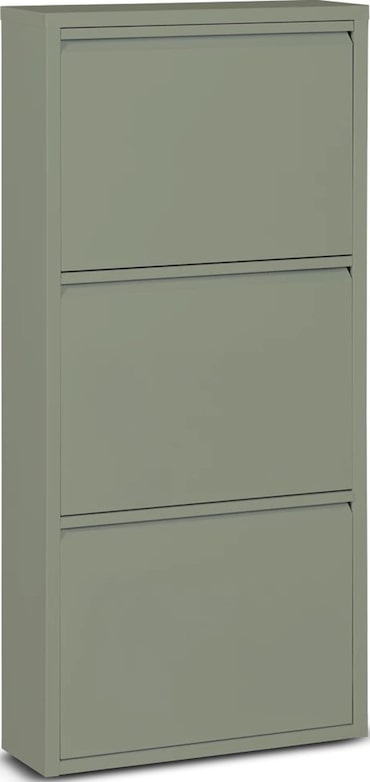 WDMT™ Scarpiera In Metallo 3 Ante, 103x15x50cm – Design Moderno E Salvaspazio, Colore Nero Opaco - 4