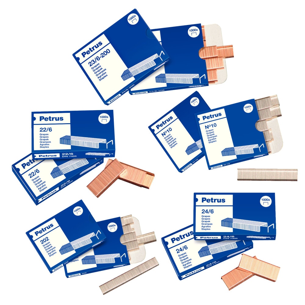 Grapas Petrus 22/6 (x1000) galvanizada. Pack de 25