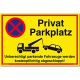 thumbnail of Schild Privatparkplatz gelb | stabiles Alu-Schild mit UV-Schutz 30 x 20 cm
