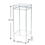 thumbnail of DanDiBo Blumenhocker Weiß Metall Eckig 70 cm Blumenständer 96314 L Beistelltisch Blumensäule Modern Pflanzenständer Pflanzenhocker