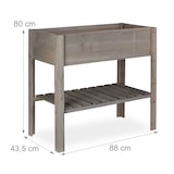 thumbnail of Relaxdays Hochbeet Holz, Ablagefach, Pflanzkasten Balkon, Terrasse, Garten, Kräuterbeet, HBT 80 x 88 x 43,5 cm, grau