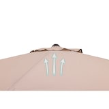 thumbnail of Tarrington House Sombrilla redonda con volante Merida, aluminio, Ø 2.9 x 2.5 m, repelente al agua, beige/gris