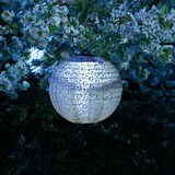 thumbnail of LED Solar Lampions mit Blumenmuster blau Party Balkon Terrasse 2St