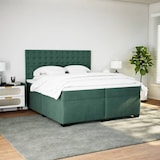 thumbnail of vidaXL Boxspringbett mit Matratze Dunkelgrün 200x200 cm Samt