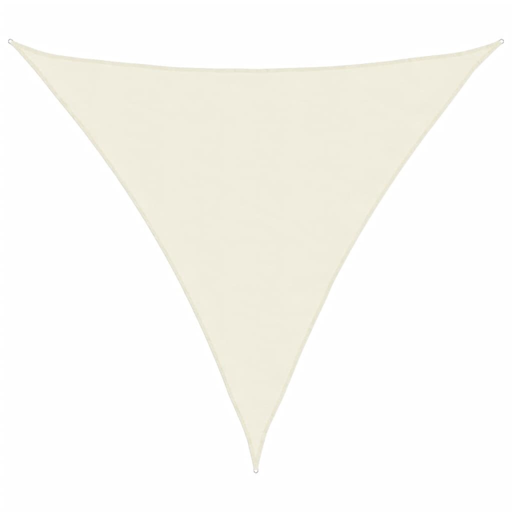 Toldo de vela triangular tela Oxford color crema 5x5x5 m
