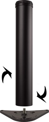 thumbnail of Tischbeine höhenverstellbar Ø60mm Edelstahl Optik für Schreibtisch Esstisch Länge 560mm