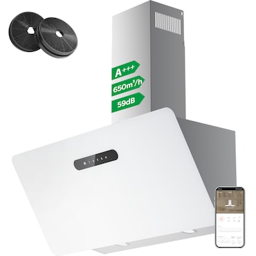 CIARRA Afzuigkap A+++ 650m3/u Afzuigkap 90 cm WIFI + APP en knoppen met aanraaksensor Booster VM9736KW